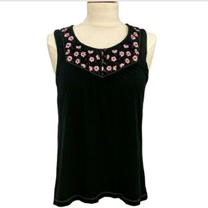 Anthro Little Yellow Button Embroidered Hobo Grannycore Cottagecore Tank…